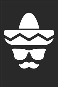 Cinco De Mayo Notebook - Sunglasses Moustache Sombrero Funny Cinco De Mayo - Cinco De Mayo Journal - Cinco De Mayo Diary