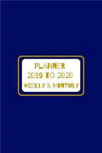 Academic Planner Calendar Gold & Blue Maximalism Design