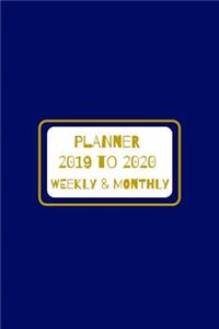 Academic Planner Calendar Gold & Blue Maximalism Design