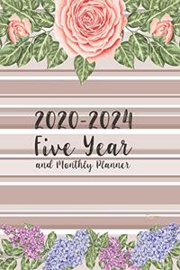 2020-2024 Five Year and Monthly Planner: 5 Years Goal Plan Floral Design 60 Months Calendar, 5 Year Appointment Calendar, Business Planners, Agenda Schedule Organizer with Federal Holidays