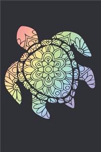 Sea Turtle Rainbow Mandala Notebook