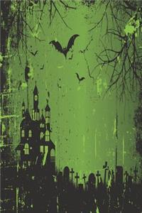 Horror Friedhof Notizbuch - gelbgrüne Variante