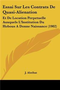 Essai Sur Les Contrats De Quasi-Alienation