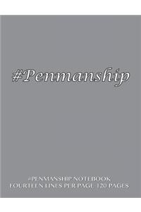 #Penmanship Notebook - fourteen lines per page, 120 pages