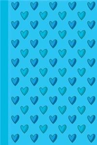 Journal: Blue Hearts 6x9 - Lined Journal - Writing Journal with Blank Lined Pages