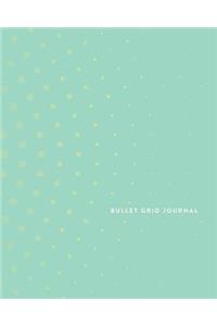 Bullet Grid Journal: Mint and Cream Bullet Pattern, 150 Dot-Grid Pages, 8-X10-