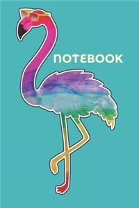 Notebook: FLAMINGO JOURNAL with 100 lined blank pages & Illustrated pages 6 x 9-inch