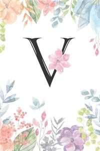 Monogrammed Floral V Journal by Crazy Beautiful Designs