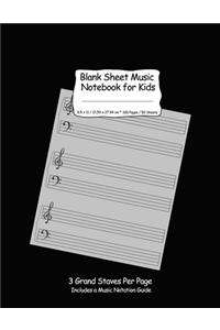 Blank Sheet Music Notebook for Kids