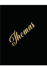 Thomas Personalized Minimalist Grid Notebook - 8.5x11 100 grid pages- Matte Thomas Personalized Matte Silk Cover with sturdy white pages notebook