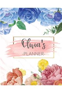 Olivia's Planner: Monthly Planner 3 Years January - December 2020-2022 - Monthly View - Calendar Views Floral Cover - Sunday start