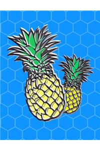 Small Hexagon Paper Notebook: Pineapples