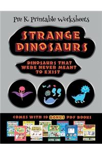 Pre K Printable Worksheets (Strange Dinosaurs - Cut and Paste)
