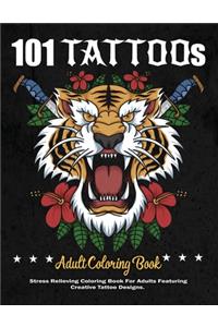 101 Tattoos Adult Coloring Book