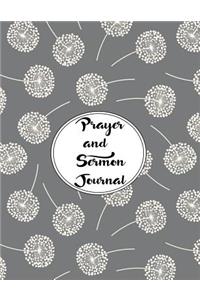 Prayer and Sermon Journal Notebook DOUBLE PAGES Dandelions Pattern 1
