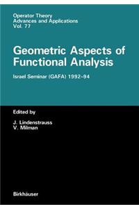Geometric Aspects of Functional Analysis