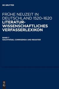 Nachtrage, Corrigenda und Register