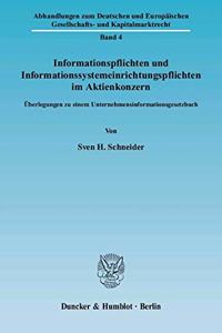 Informationspflichten Und Informationssystemeinrichtungspflichten Im Aktienkonzern