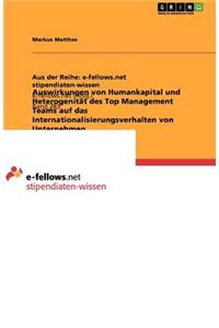 Auswirkungen von Humankapital und Heterogenität des Top Management Teams auf das Internationalisierungsverhalten von Unternehmen