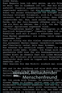 Vorsicht, freilaufender Menschenfreund