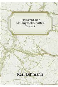 Das Recht Der Aktiengesellschaften