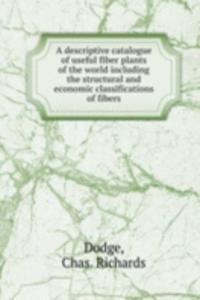 descriptive catalogue of useful fiber plants of the world including the structural and economic classifications of fibers