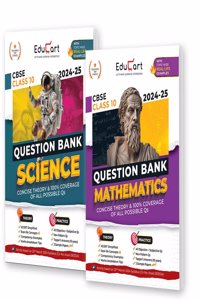 Educart CBSE Class 10 Question Bank Science & Mathematics 2024-25 Bundle (Set of 2 Books) For 2025 Board Exams (As per latest CBSE Syllabus 23 Mar 2024)