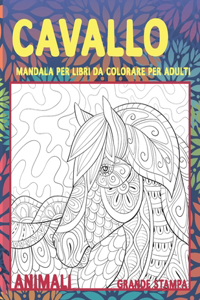Mandala per libri da colorare per adulti - Grande stampa - Animali - Cavallo
