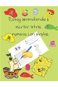 Estoy aprendiendo a escribir letras y números con piratas
