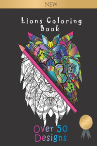 Lions Coloring Book over 50 designs