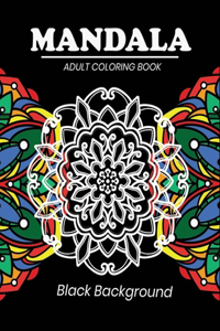 Mandala adult coloring book Black Background
