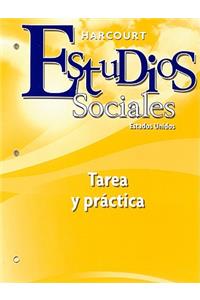 Harcourt Estudios Sociales: Student Homework & Practice Book Grade 5 United States