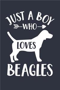 Just A Boy Who Loves Beagles Notebook - Gift for Beagle Lovers and Dog Owners - Beagle Journal