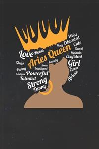 Aries Notebook 'Aries Queen' - Zodiac Diary - Horoscope Journal - Aries Gifts for Her
