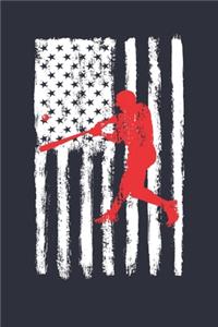 Fourth of July Gift for Softball Player - American Flag Softball Notebook - USA Flag Softball Journal