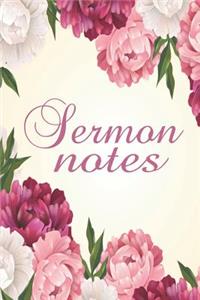 Sermon Notes - Church Message Notebook Journal - Floral Design