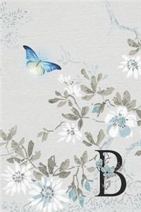 Undated 12 Month Weekly Planner - Serenity Butterfly in Flight Monogram Letter B