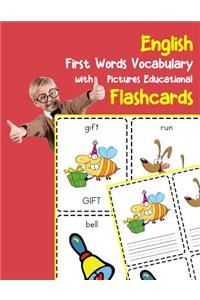 English First Words Vocabulary with Pictures Educational Flashcards