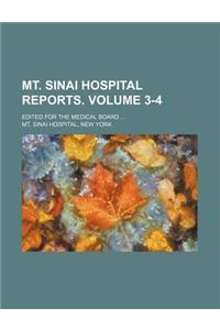 Mt. Sinai Hospital Reports; Edited for the Medical Board Volume 3-4