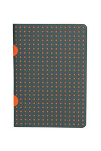 Grey on Orange / Grey on Orange (set of two) B7 Lined Notebooks