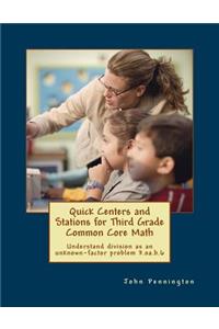 Quick Centers and Stations for Third Grade Common Core Math