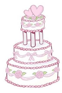 Wedding Journal Pink Hearts Rose Wedding Cake