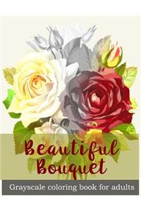 Beautiful Bouquet Grayscale Coloring Book for Adults