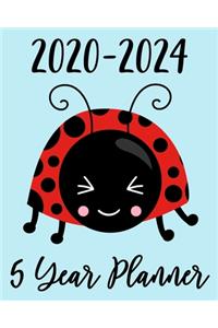 2020-2024 5 Year Planner: Ladybug Planner - Cute Ladybird Five Year Monthly Planner / 60 Month Agenda Book & Organizer - Modern Design Planning Calendar & Appointment Organiz