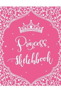 Princess Sketchbook: Large 8.5" x 11" Sketchbook Journal for Girls (100 Blank White Pages)