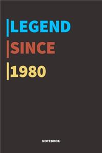 Legend Since 1980 Notebook: Lined Notebook / Journal Gift, 120 Pages, 6x9, Soft Cover, Matte Finish