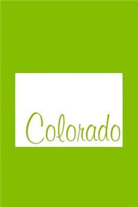 Colorado - Lime Green Lined Notebook with Margins