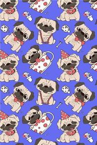 Journal Notebook Funny Pugs Pattern 11
