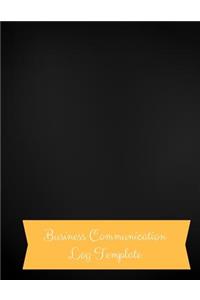 Business Communication Log Template