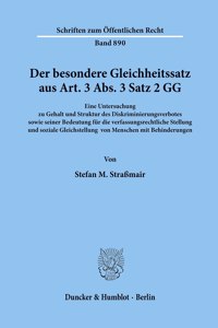 Der Besondere Gleichheitssatz Aus Art. 3 Abs. 3 Satz 2 Gg